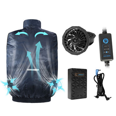Veste fresca a pilhas refrigerando da veste do fã ajustável da velocidade para o tempo quente
