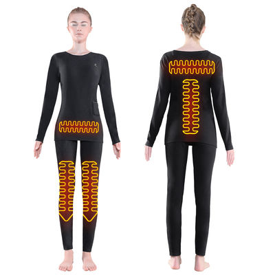 Mulheres Premium Inverno Longo Calor Tops Elétrico Calças Traje Conjunto Roupa aquecimento Velocidade aquecida Traje térmico Calçado