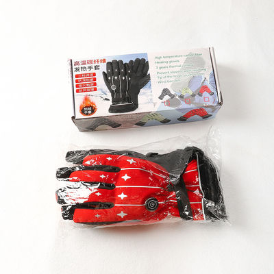 Luvas a pilhas do trabalho de Lycra das luvas calorosos elétricas vermelhas do Snowboard do tela táctil do dedo