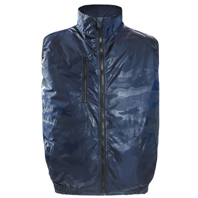 O condicionamento de ar a pilhas do verão veste a veste refrigerando do revestimento exterior da cintura com o fã para esportes dos trabalhadores