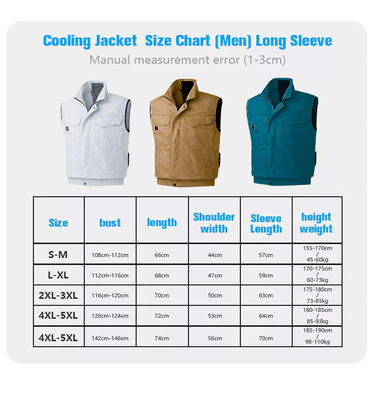 Veste fria refrigerando da veste 6700mAh 4XL do fã a pilhas para o verão