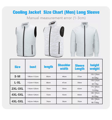 Branco condicionado ar refrigerando da veste da veste XXL XXXL do fã do Workwear 5V