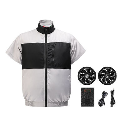 Gray Black Cooling Fan Vest claro S/M/L/XL/XXL/XXXL Optinal com a bateria 6700mAh