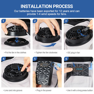 revestimento refrigerando do fã da veste refrigerar 4.56W evaporativo com a bateria 6700mAh