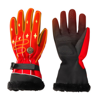 a bateria 3.7V recarregável aqueceu a tela do Lycra das mulheres de Ski Mittens Heated Ski Gloves para esportes exteriores do inverno