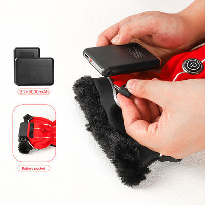 a bateria 3.7V recarregável aqueceu a tela do Lycra das mulheres de Ski Mittens Heated Ski Gloves para esportes exteriores do inverno