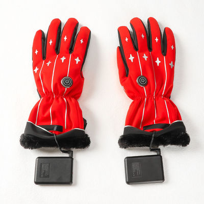 A bateria exterior da equitação 4000mAh do inverno aqueceu mulheres calorosos vermelhas dos mitenes das luvas do inverno