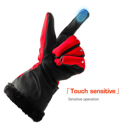 A bateria exterior da equitação 4000mAh do inverno aqueceu mulheres calorosos vermelhas dos mitenes das luvas do inverno