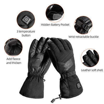 Luvas de Inverno aquecidas para pesca recarregáveis de lítio 7,4 V Luvas elétricas a bateria para esqui