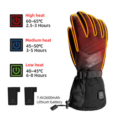 Luvas de Inverno aquecidas para pesca recarregáveis de lítio 7,4 V Luvas elétricas a bateria para esqui