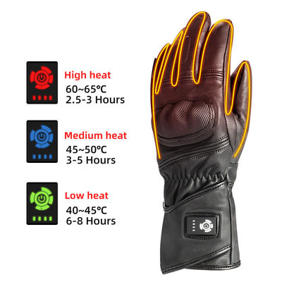 Pele de ovelha Preto XXL Luvas de Inverno aquecidas 7,2 V Luvas de Esqui aquecidas a bateria para homens Mulheres