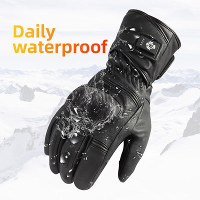 Pele de ovelha Preto XXL Luvas de Inverno aquecidas 7,2 V Luvas de Esqui aquecidas a bateria para homens Mulheres