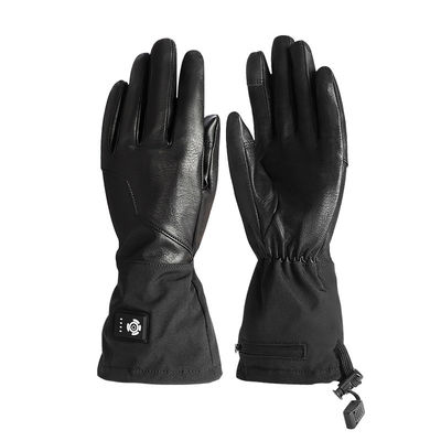 Ecrã de toque Luvas de Inverno de Couro Sintético Aquecidas Luvas de Motocicleta Alimentadas com Bateria Recarregáveis