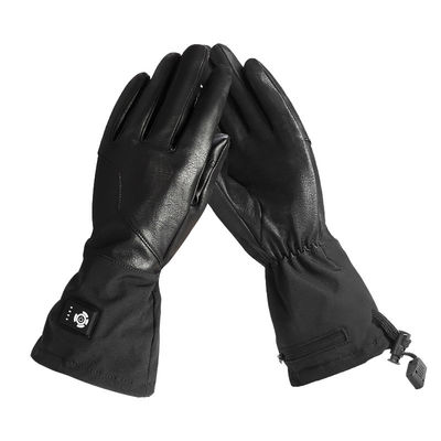 Ecrã de toque Luvas de Inverno de Couro Sintético Aquecidas Luvas de Motocicleta Alimentadas com Bateria Recarregáveis