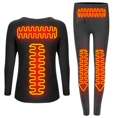 Bateria aquecida camada de base de roupas camisa / calças para mulheres