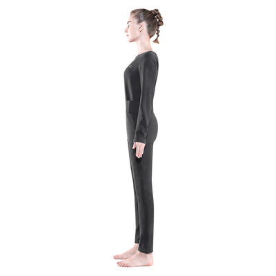 Bateria aquecida camada de base de roupas camisa / calças para mulheres