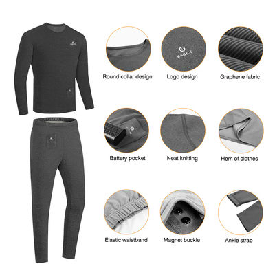 Inverno roupa interior aquecida elétrica conjunto de lã calças térmicas calças aquecimento de esqui fato de corpo