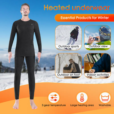 Inverno roupa interior aquecida elétrica conjunto de lã calças térmicas calças aquecimento de esqui fato de corpo