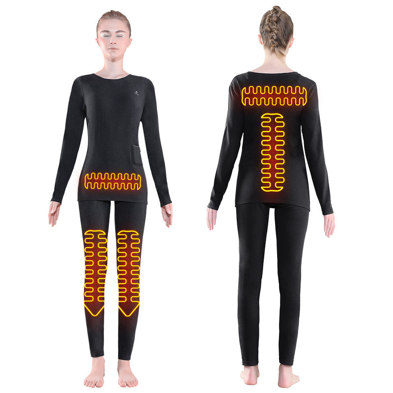 Mulheres Premium Inverno Longo Calor Tops Elétrico Calças Traje Conjunto Roupa aquecimento Velocidade aquecida Traje térmico Calçado