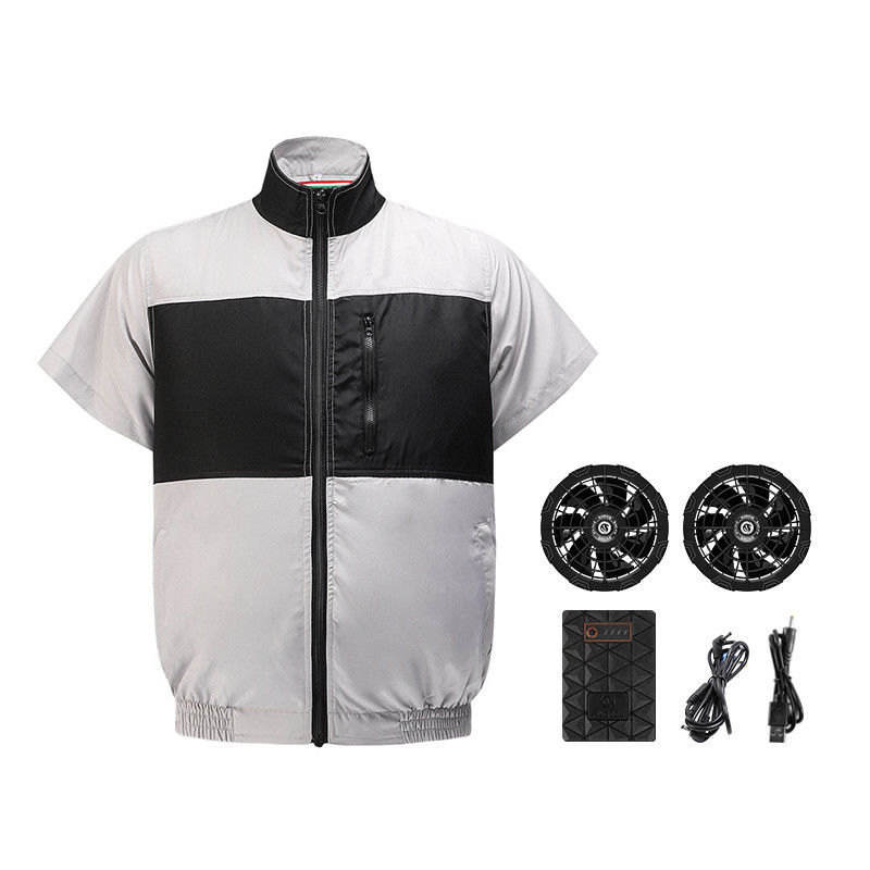 Gray Black Cooling Fan Vest claro S/M/L/XL/XXL/XXXL Optinal com a bateria 6700mAh