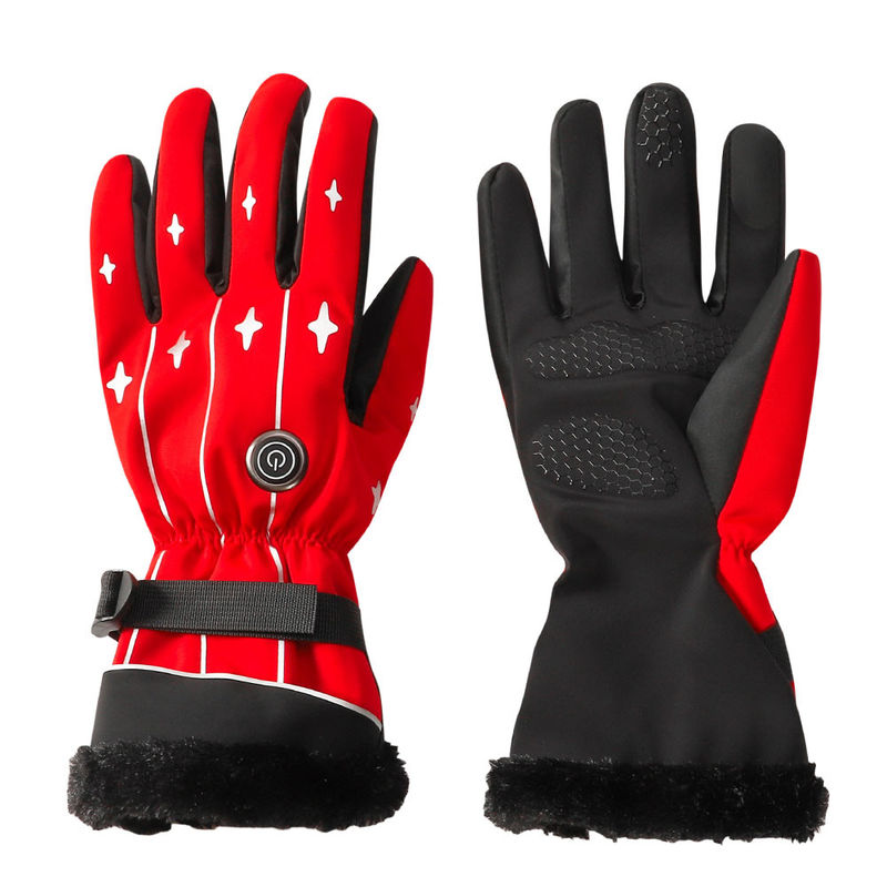 a bateria 3.7V recarregável aqueceu a tela do Lycra das mulheres de Ski Mittens Heated Ski Gloves para esportes exteriores do inverno