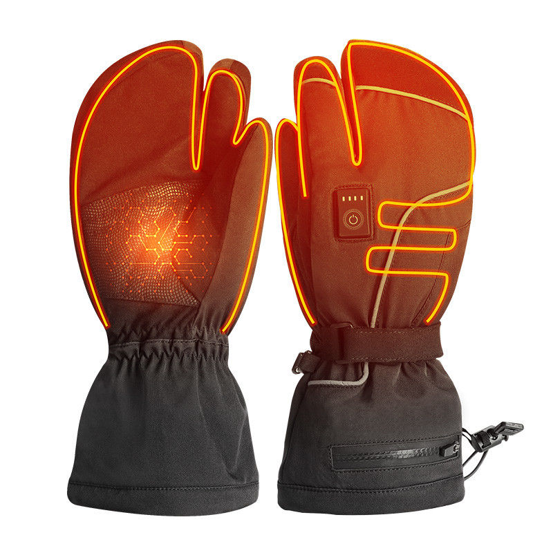 Mitenes 7.2V Ski Mittens calorosos a pilhas recarregáveis de patinagem do inverno aquecido térmico elétrico para mulheres dos homens